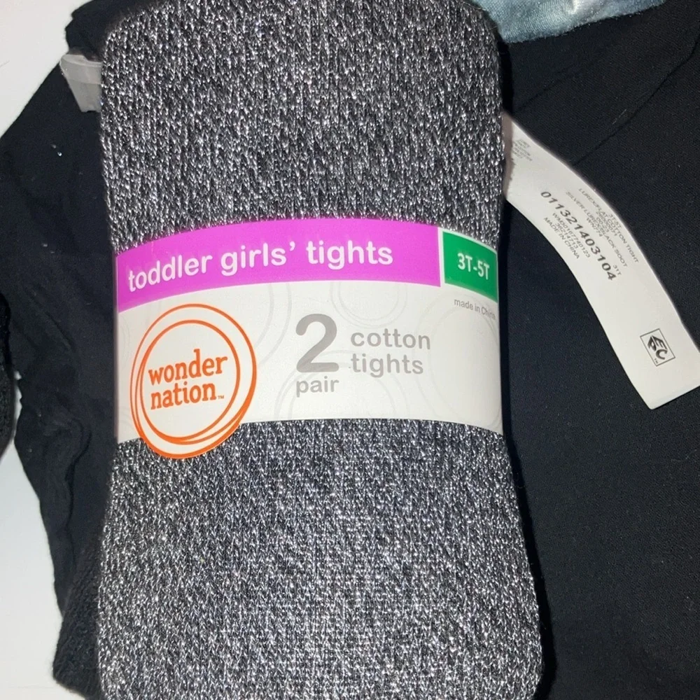 Wonder Nation Gray Toddler Girls' Tights/bandanas/headband bundle